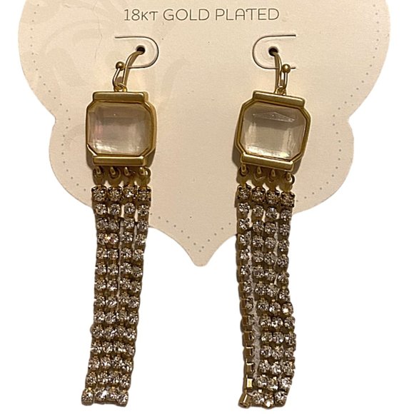 Spartina 449 18 kt Gold-Plated Dangle Earrings NEW - Picture 1 of 5